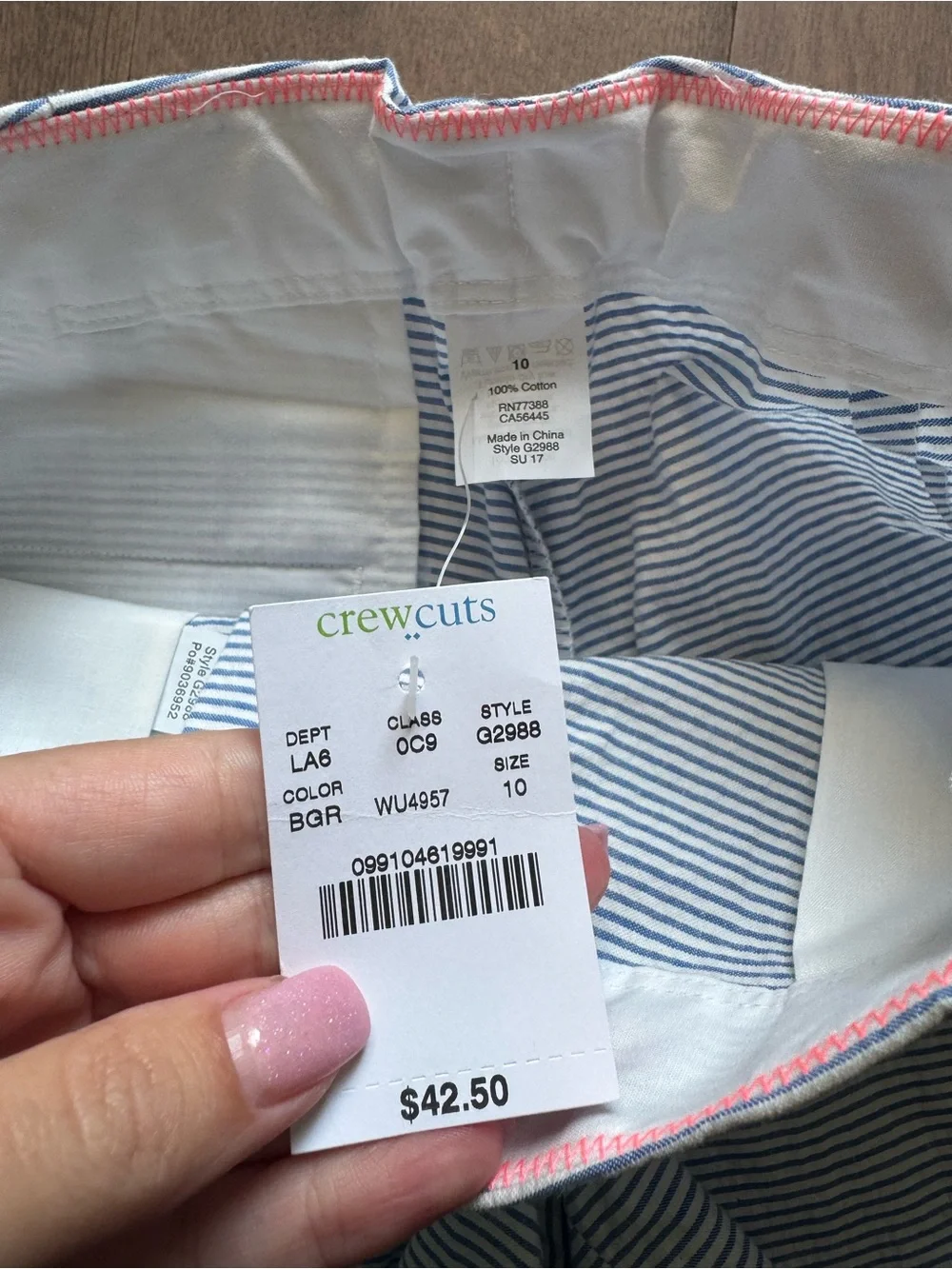 NWT Crewcuts Girls' Seersucker Shorts